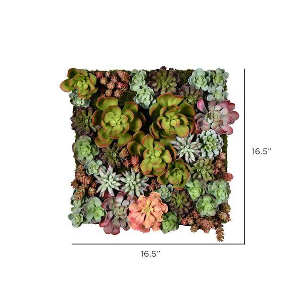 16.5" Artificial Multi-Colored Succulents Wall Arrangement 2