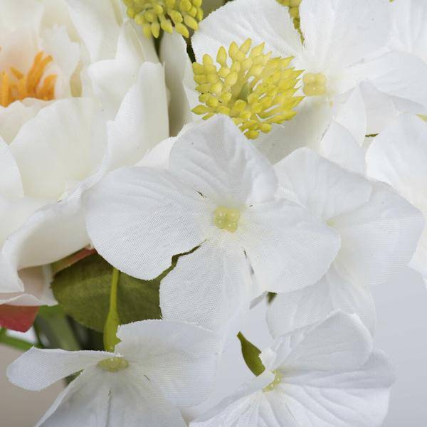 14" Artificial White Peony Bouquet (2 pack) 2