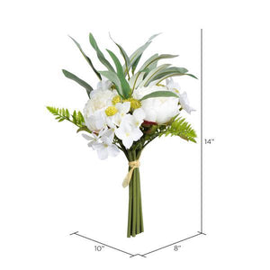 14" Artificial White Peony Bouquet (2 pack) 5