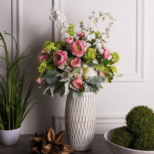 14" Artificial White Peony Bouquet (2 pack) 6