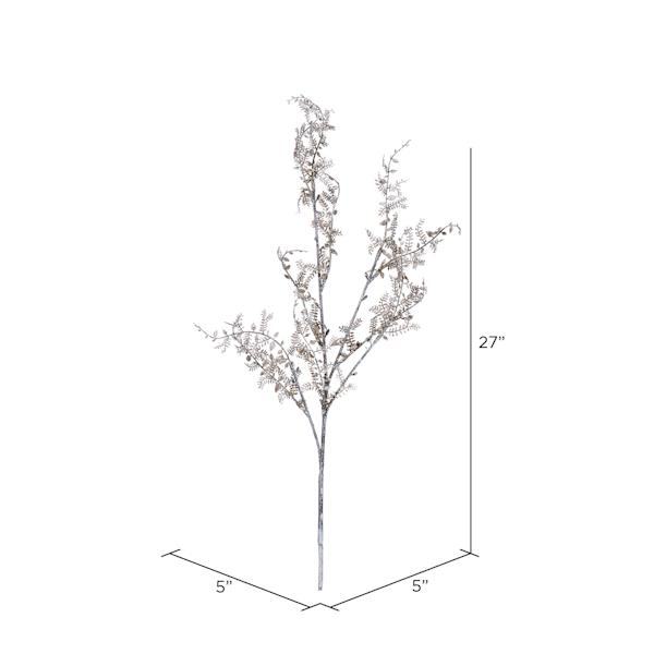 27" Artificial Brown / White Snake Fern Spray (6 pack) 2