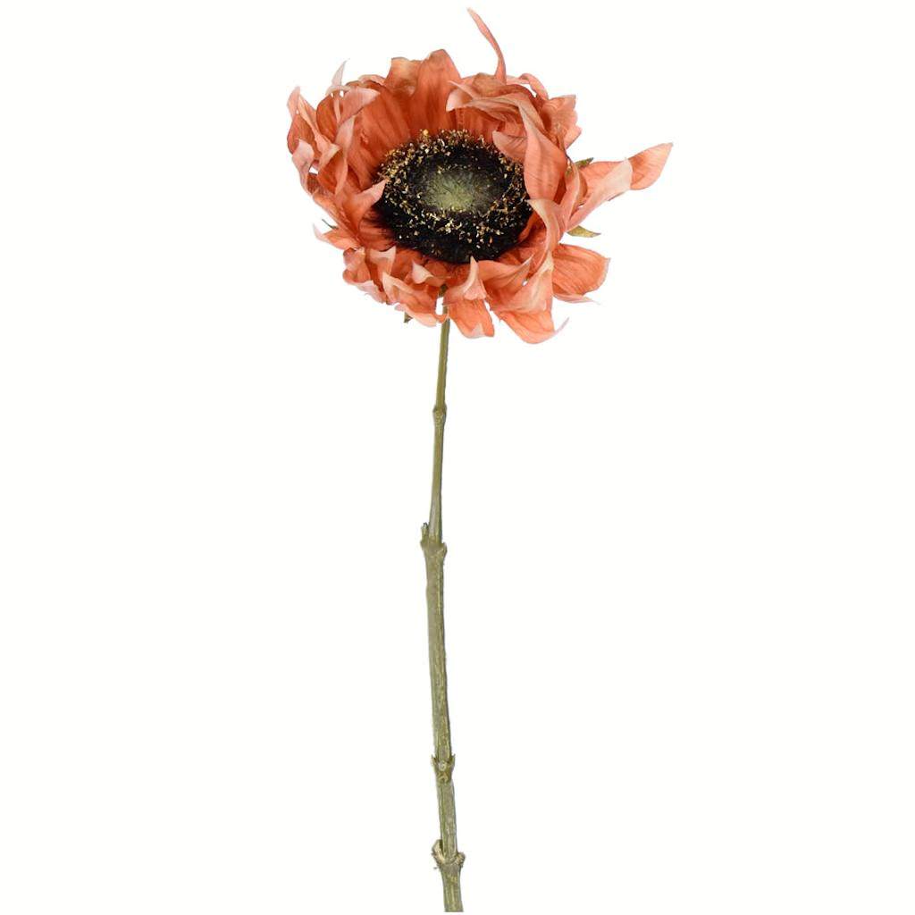 24" Artificial Brown Sunflower Stem (4 pack) 1