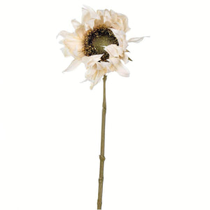 24" Artificial Ivory Sunflower Stem (4 pack) 1