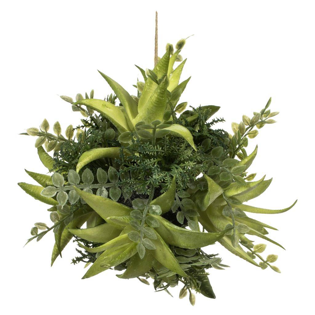 5" Artificial Mixed Variety Green Succulent Ball 1