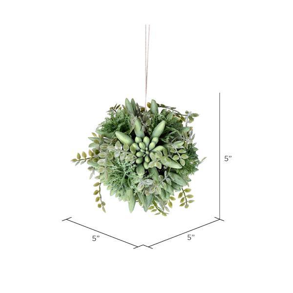 5" Artificial Mixed Gray Green Succulent Ball 2