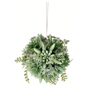 5" Artificial Mixed Gray Green Succulent Ball 1