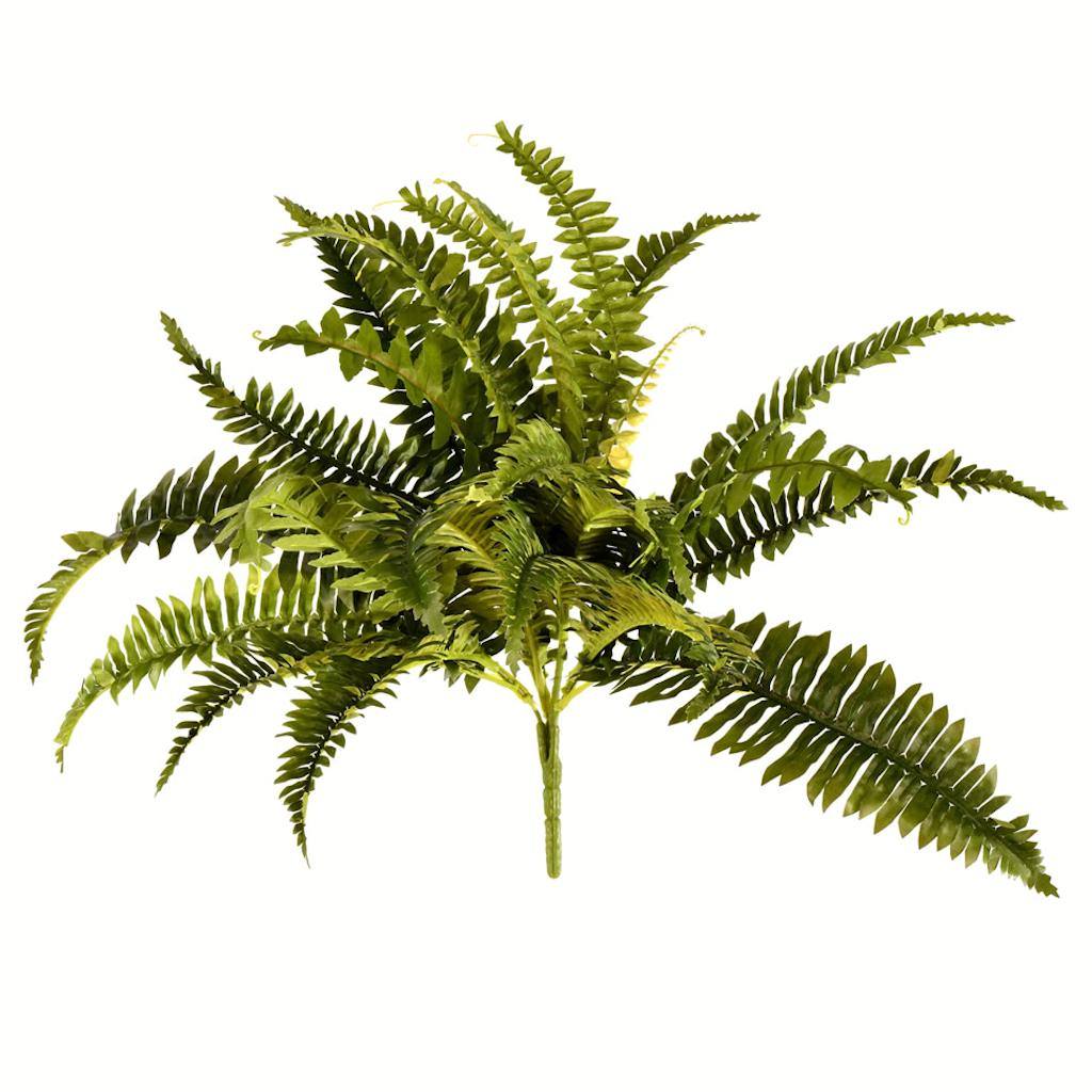 19" Artificial Green Boston Fern Bush (3 pack) 1