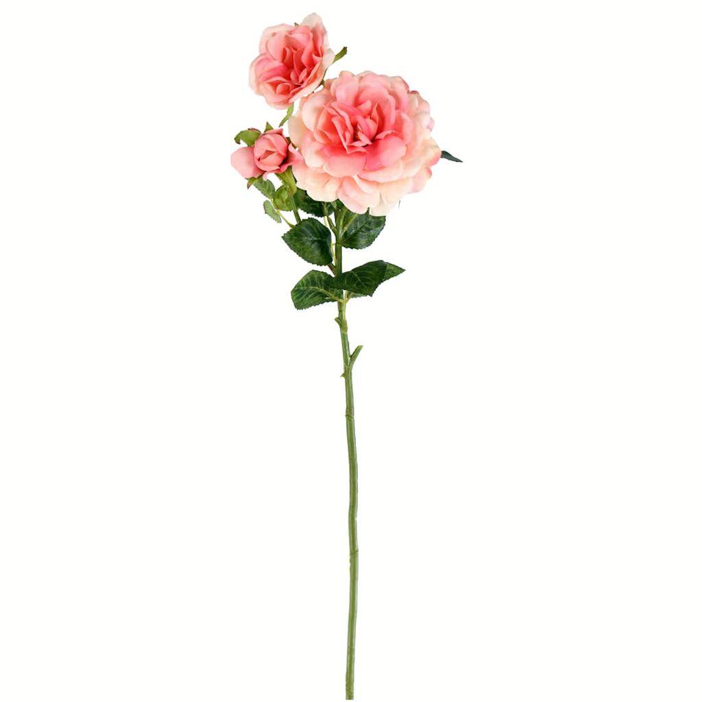 27" Artificial Light Pink Rose Stem (3 pack) 1
