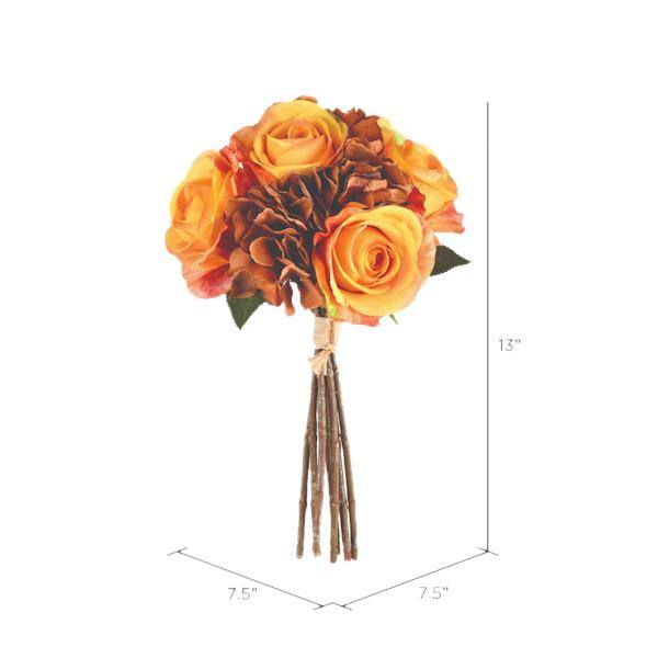 13" Artificial Tan Rose Hydrangea Bouquet (2 pack) 2