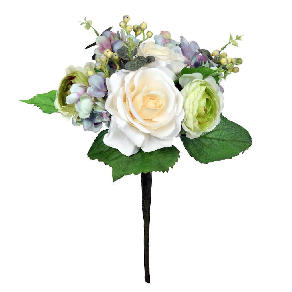 16" Artificial White Hydrangea Bush 1