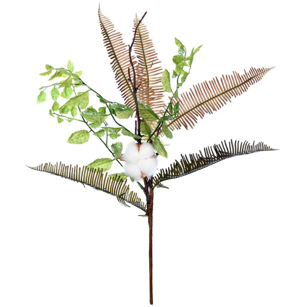 19" Artificial Green Fern Cotton Spray (3 pack) 1