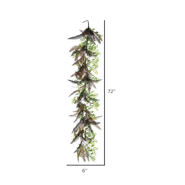6' Artificial Green Fern Cotton Garland 2