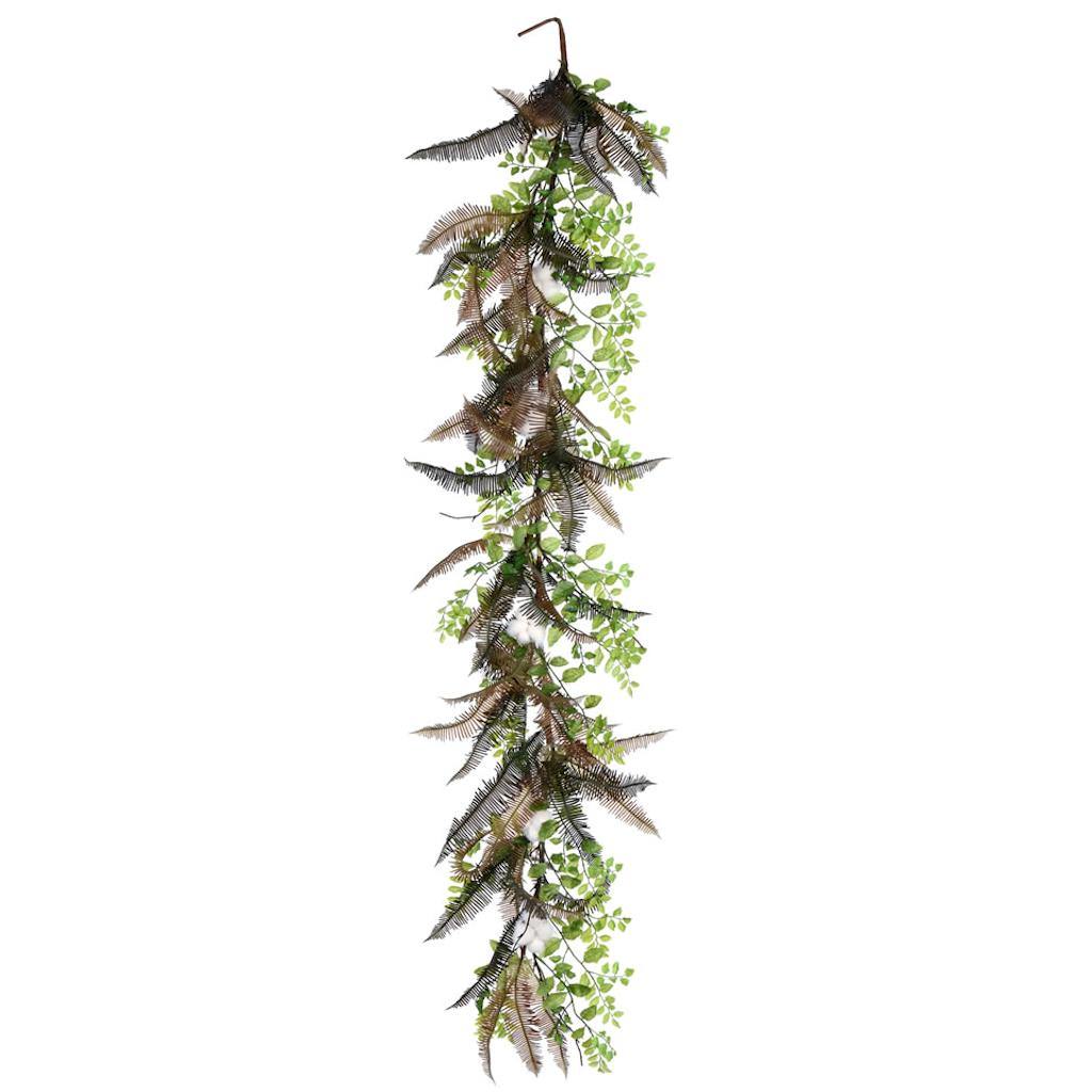 6' Artificial Green Fern Cotton Garland 1