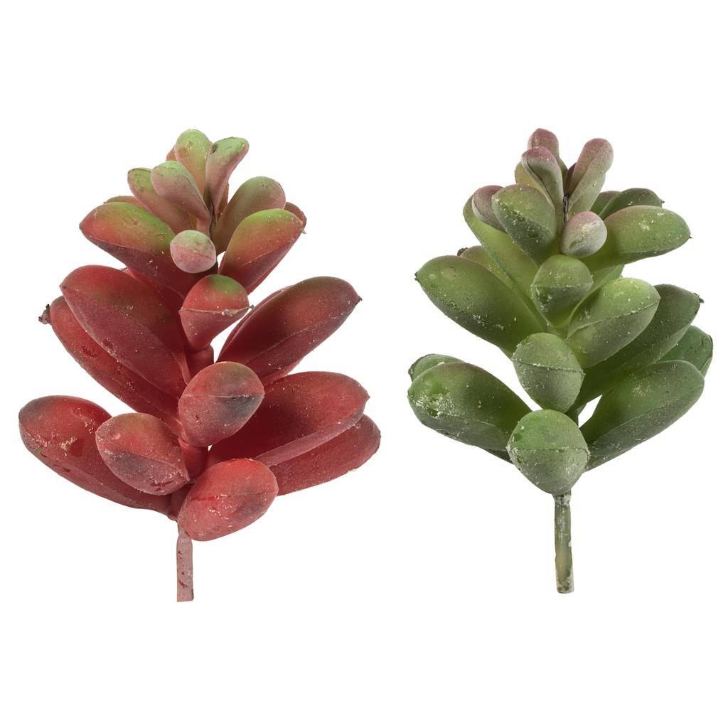 4" Artificial Red / Green Succulent Pick (6 pack) 1