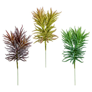 8" Artificial Green/Gray/Purple Succulent Stem (3 pack assorted) 1
