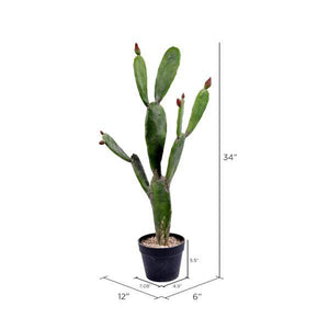 34" Artificial Green Potted Cactus 2
