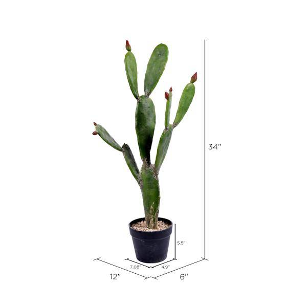 34" Artificial Green Potted Cactus 2