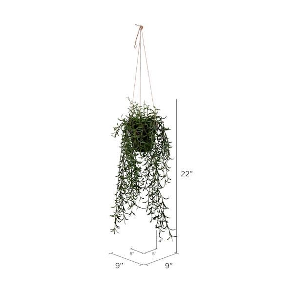 22" Artificial Green Grass Plant in Hanger Pot 2