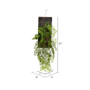 24" Artificial Green Mini Leaf on Wooden Plaque 2