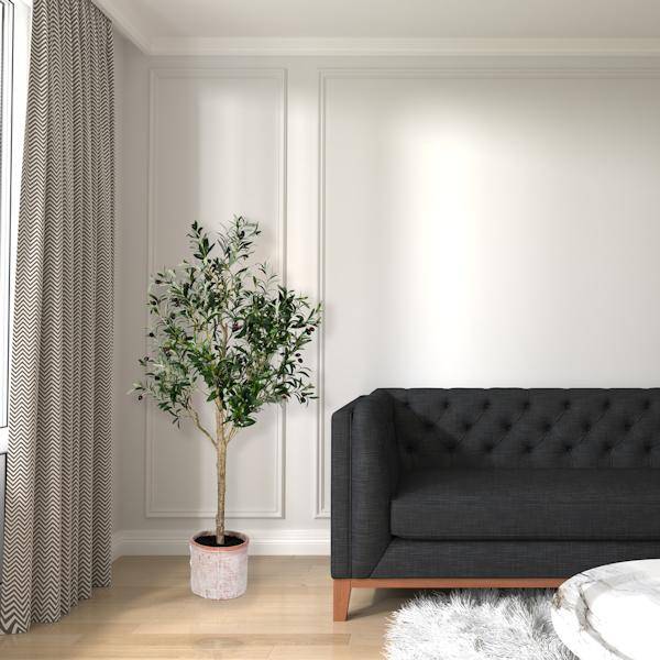 5' Artificial Green Potted Olive Tree 3