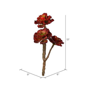 13" Artificial Red Succulent Spray 2