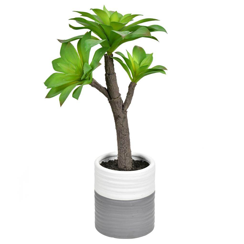 15" Artificial Green Potted Succulent 1