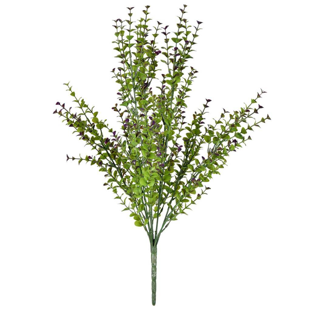 20" Artificial Green / Purple Eucalyptus Bush 1
