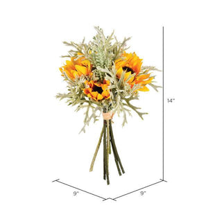 14" Artificial Yellow Sunflower Succulent Bouquet 2