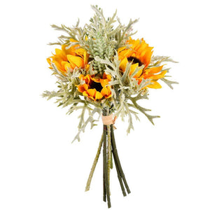 14" Artificial Yellow Sunflower Succulent Bouquet 1