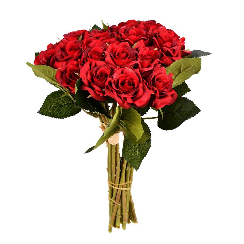 10" Artificial Red Artificial Rose Bouquet (3 pack) 1