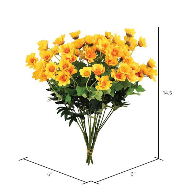 14.5" Artificial Yellow Wild Daisy Bush (3 pack) 2