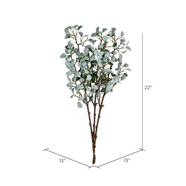 22" Artificial Gray / Green Eucalyptus Branch (3 pack) 5