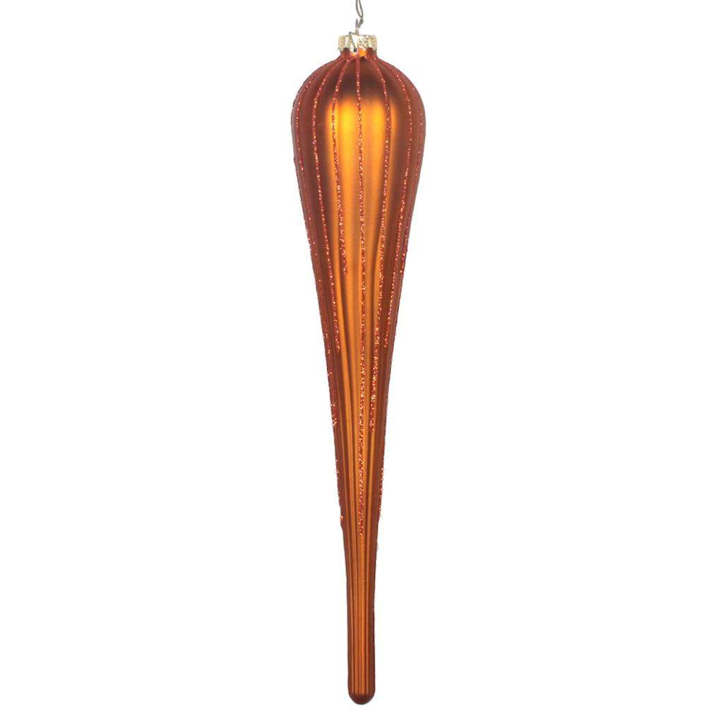 11" Copper Glitter Drop Ornament (3 pack) 1