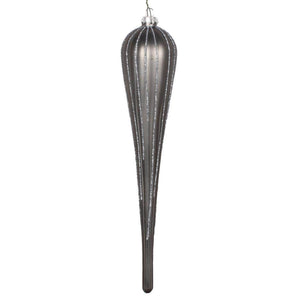 11'' Pewter Glitter Drop Ornament (3 pack) 1