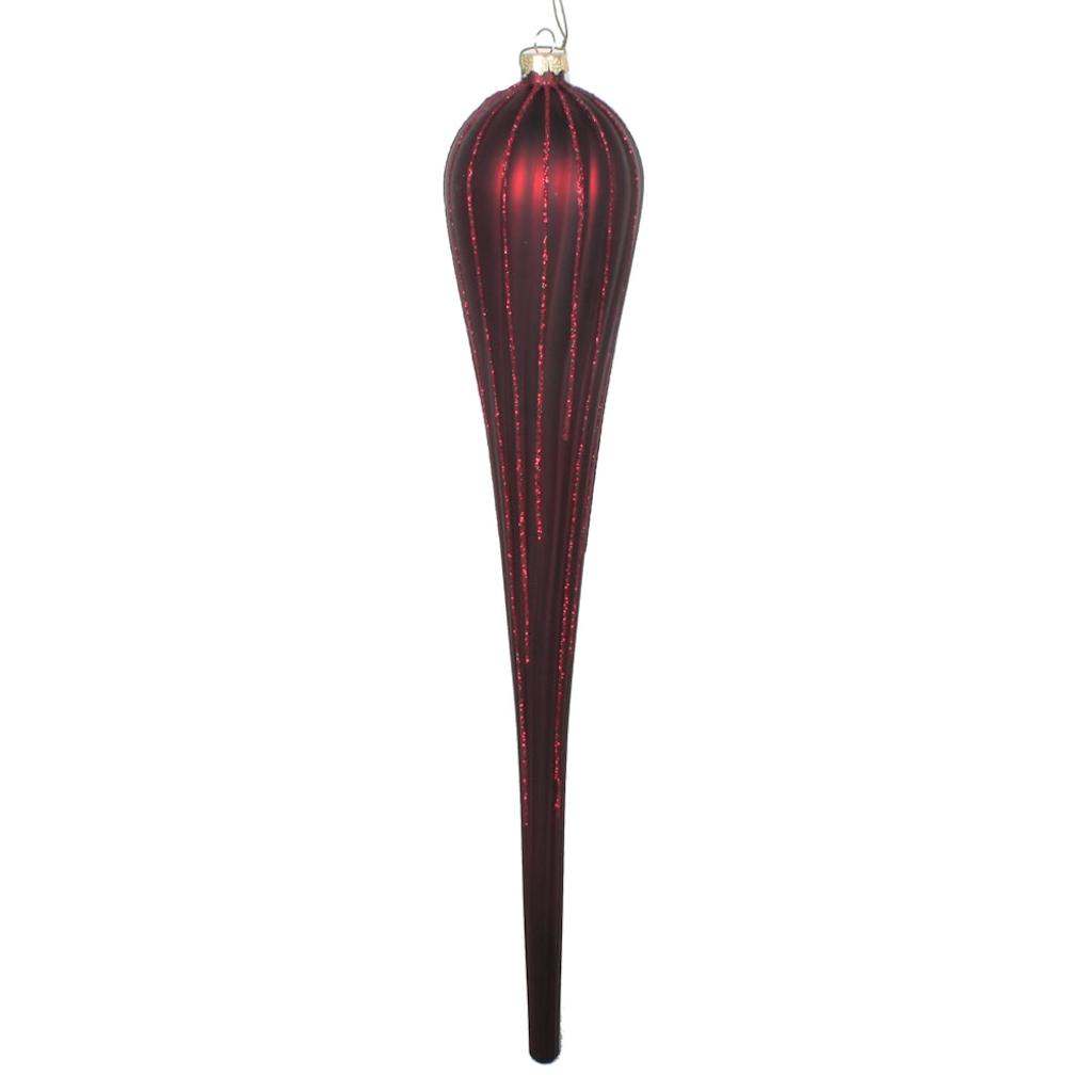 15.75" Burgundy Glitter Drop Ornament (2 pack) 1