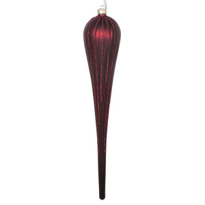 15.75" Burgundy Glitter Drop Ornament (2 pack) 1