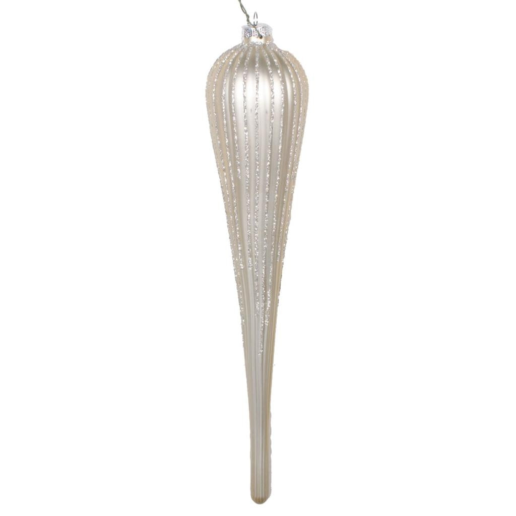 15.75" Champagne Glitter Drop Ornament (2 pack) 1