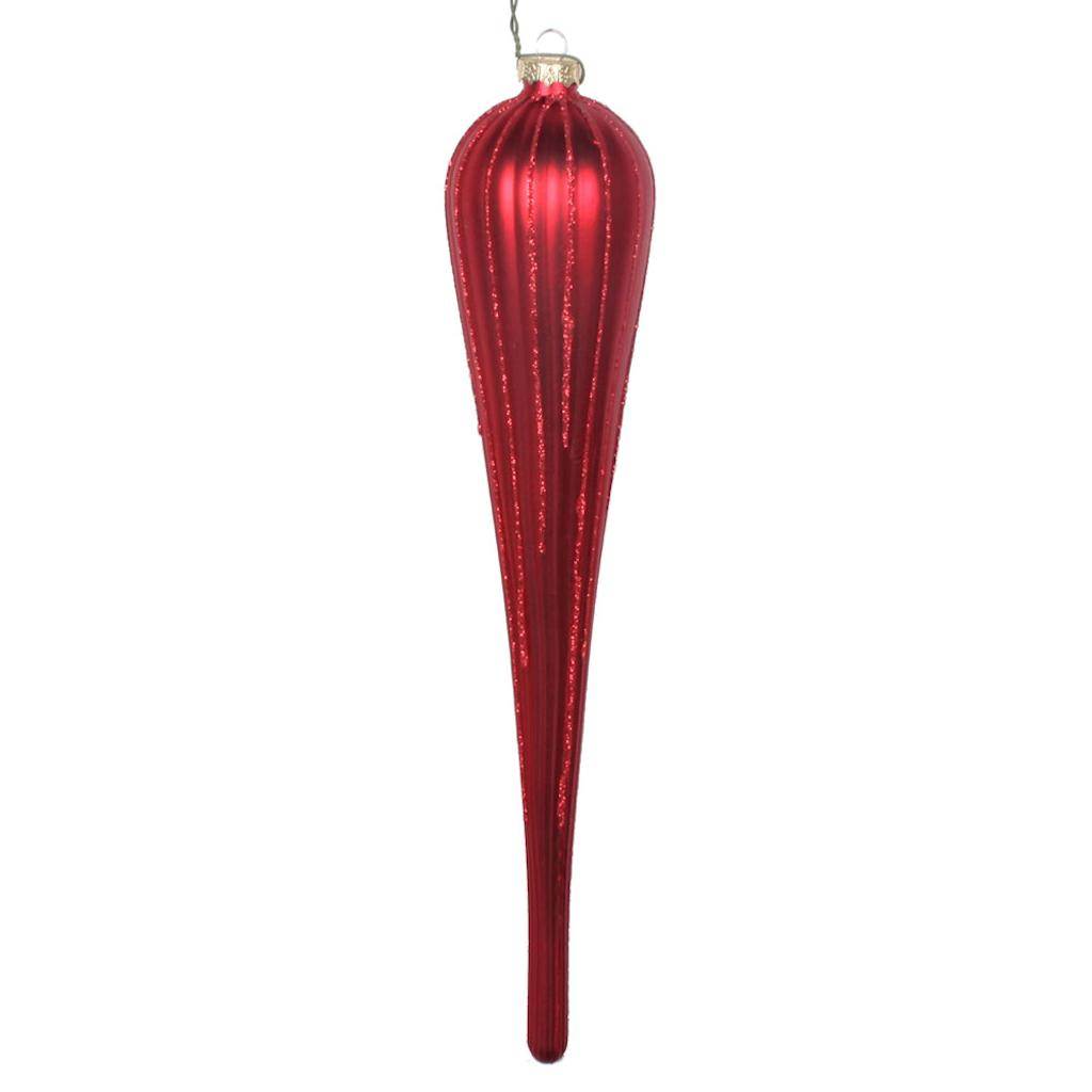15.75" Red Glitter Drop Ornament (2 pack) 1