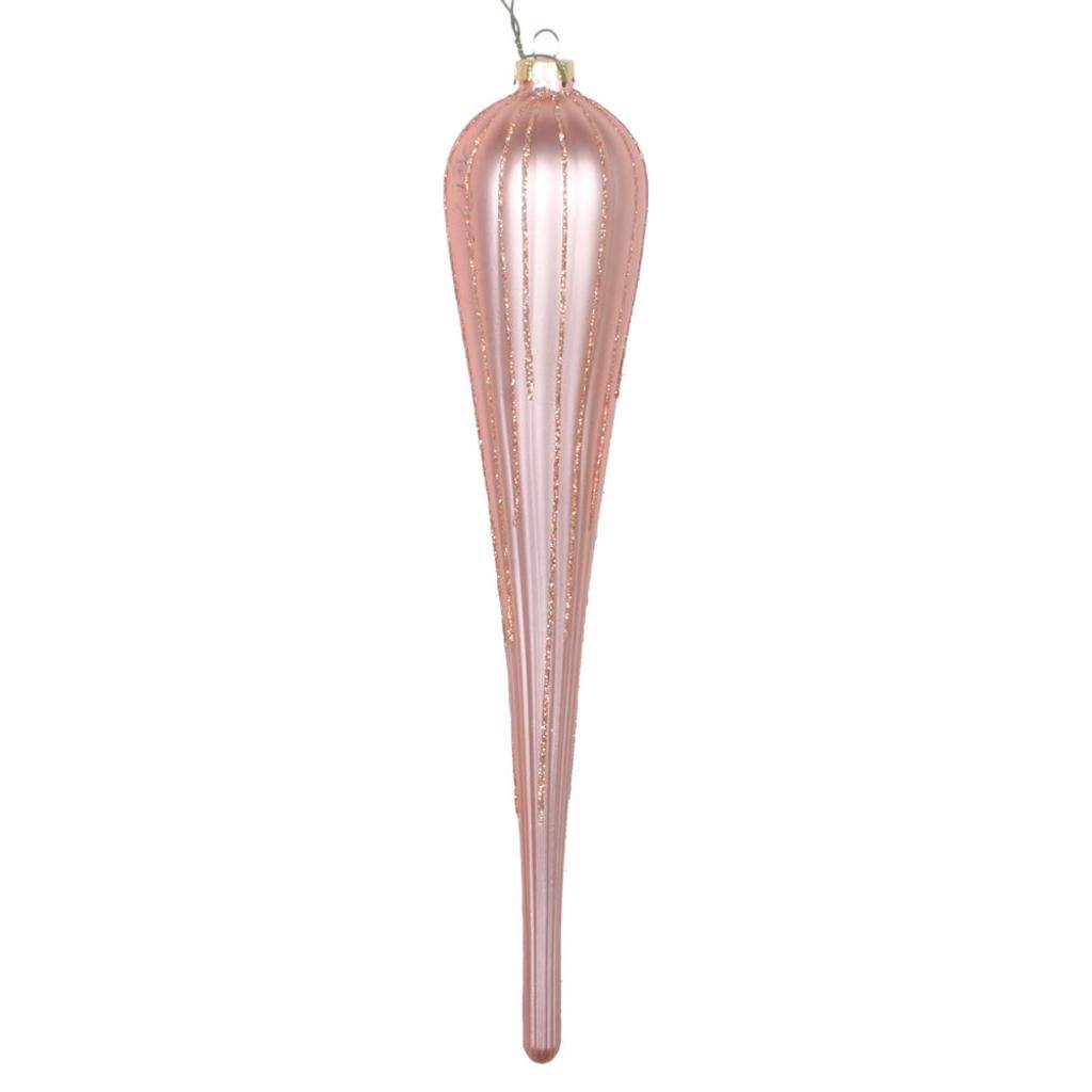 15.75" Rose Gold Glitter Drop Ornament (2 pack) 1
