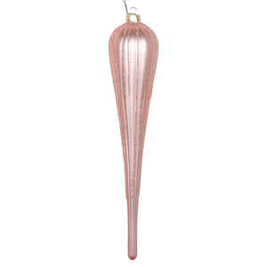 15.75" Rose Gold Glitter Drop Ornament (2 pack) 1