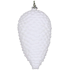 5" White Flocked Pine Cone Ornament (4 pack) 1