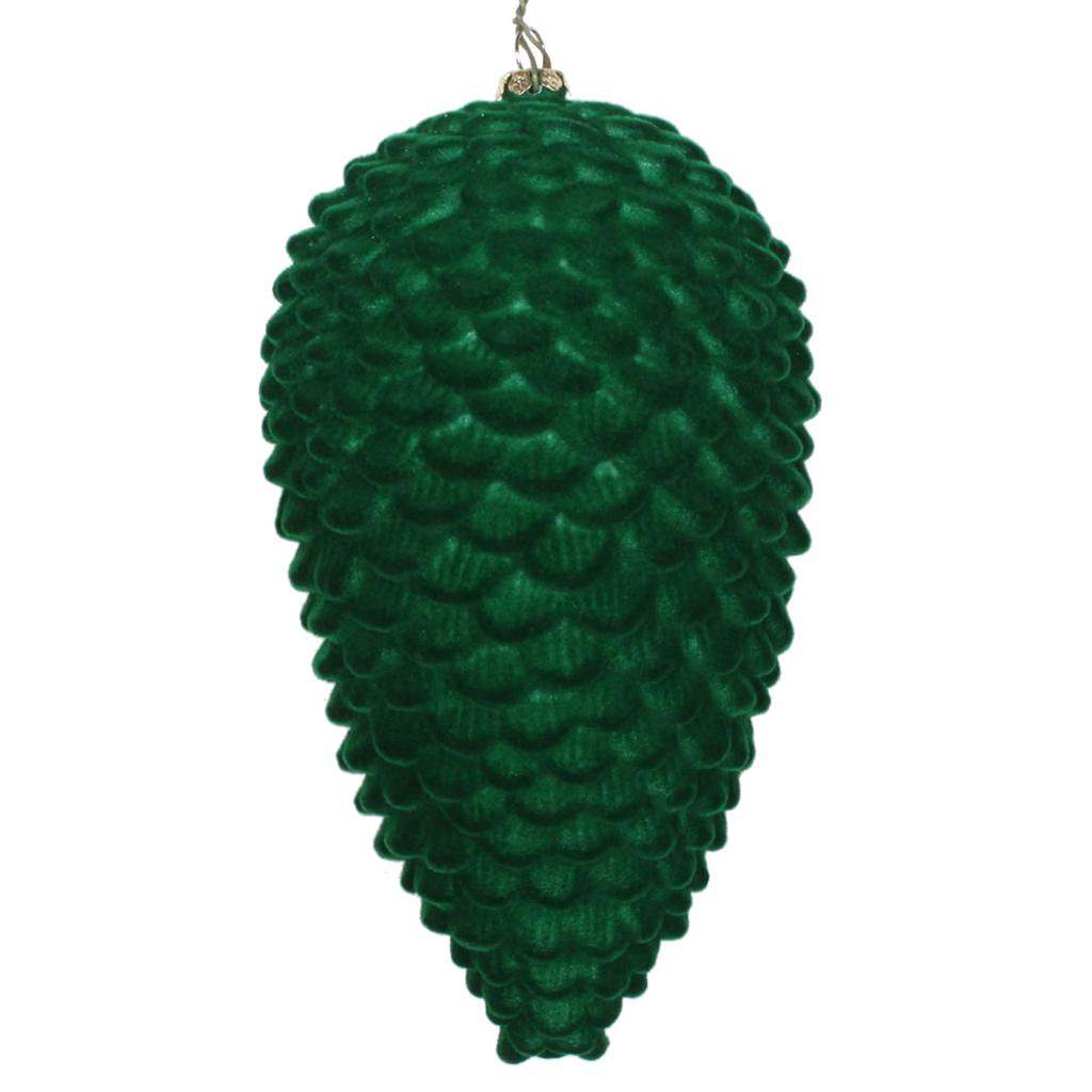 7" Moss Green Flocked Pine Cone Ornament (2 pack) 1