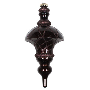 10" Chocolate Candy Glitter Net Top Finial Ornament 1