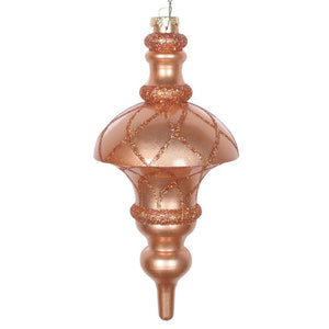 10" Rose Gold Candy Glitter Net Top Finial Ornament 1