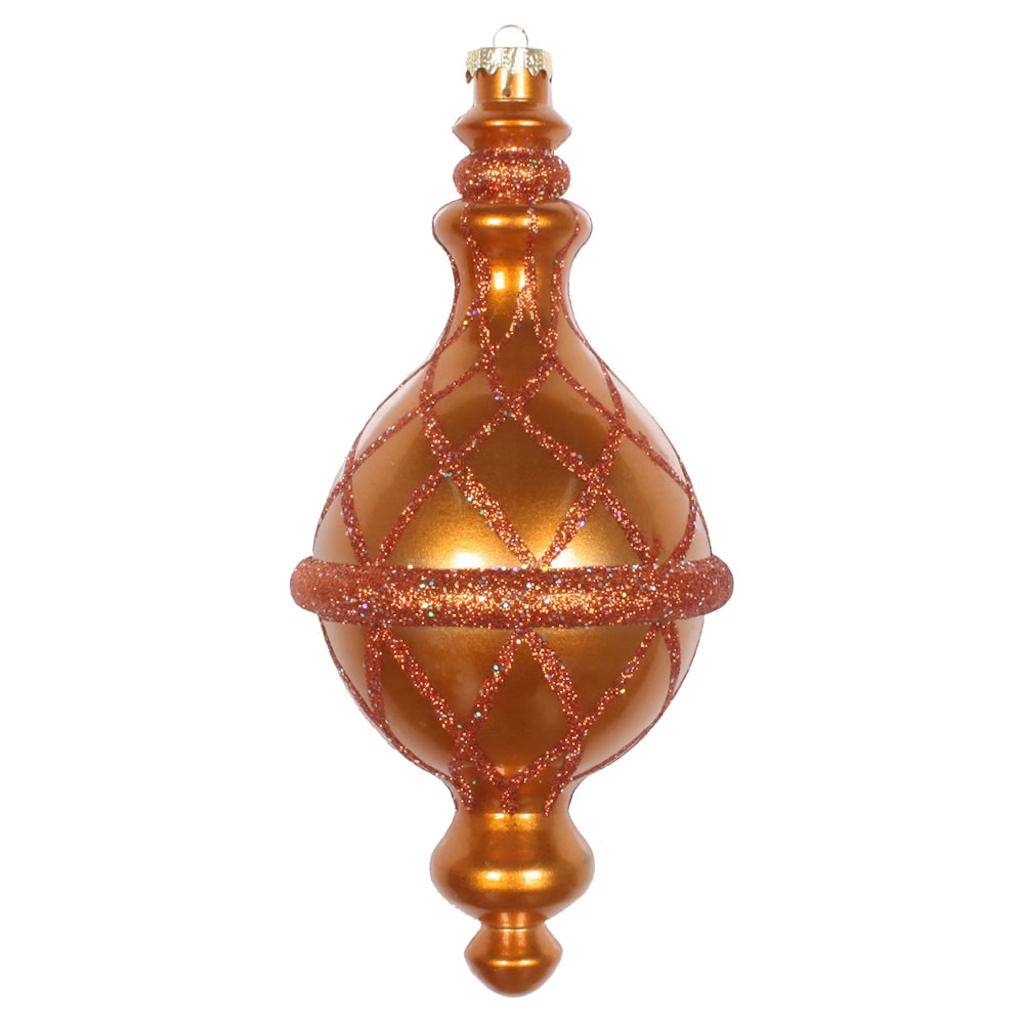 10" Copper Candy Glitter Net Drop Ornament 1