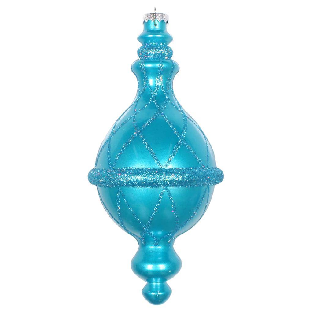 10" Turquoise Candy Glitter Net Drop Ornament 1