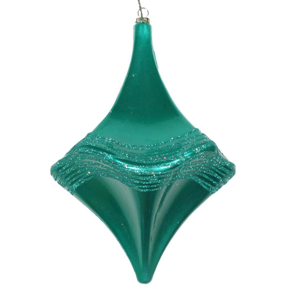8" Teal Candy Glitter Drop Ornament 1