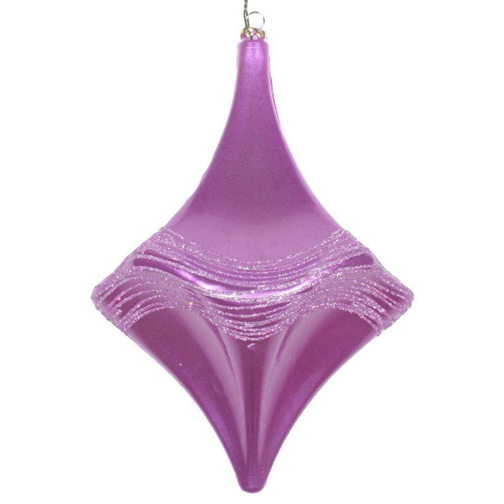 8" Orchid Candy Glitter Drop Style Christmas Ornament 1