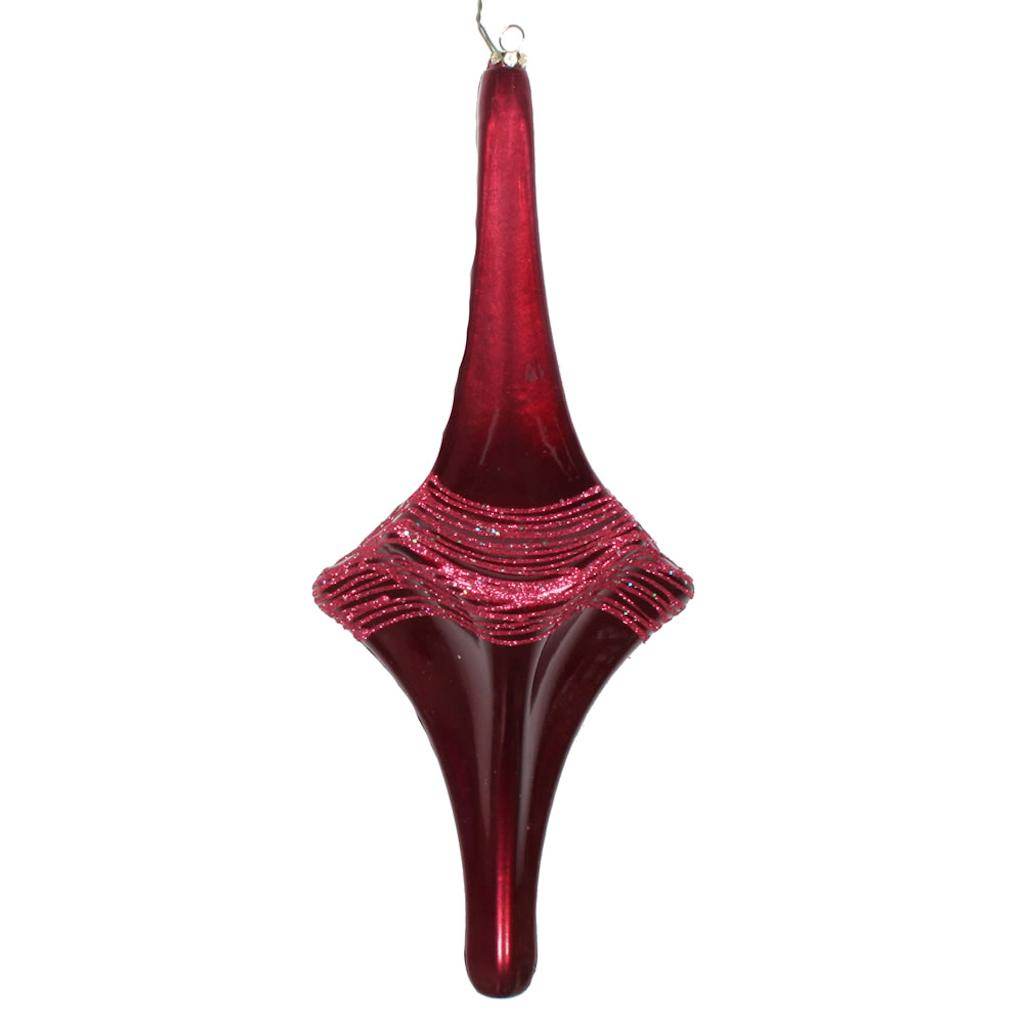 12" Berry Red Candy Glitter Drop Ornament 1