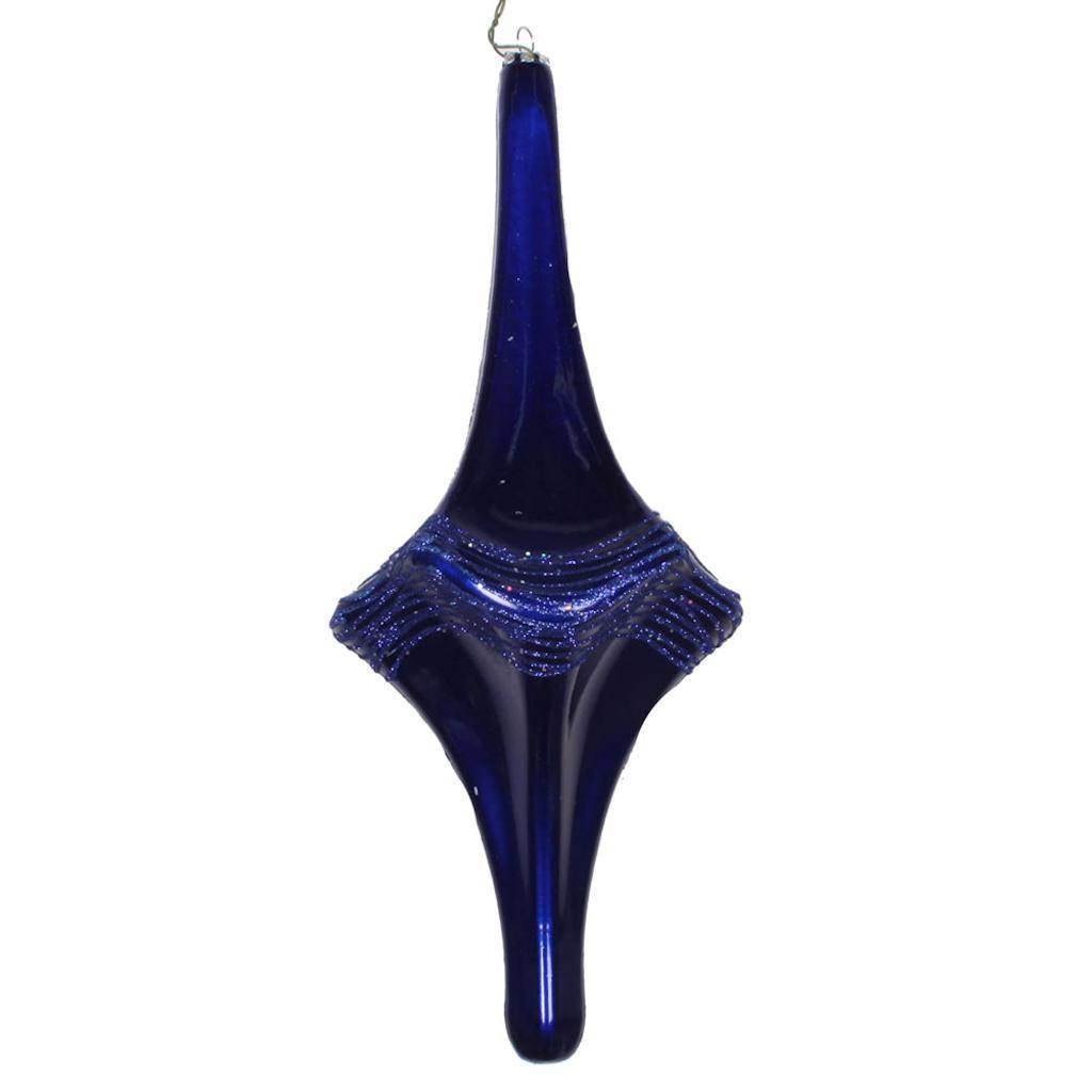 12" Cobalt Blue Candy Glitter Drop Ornament 1